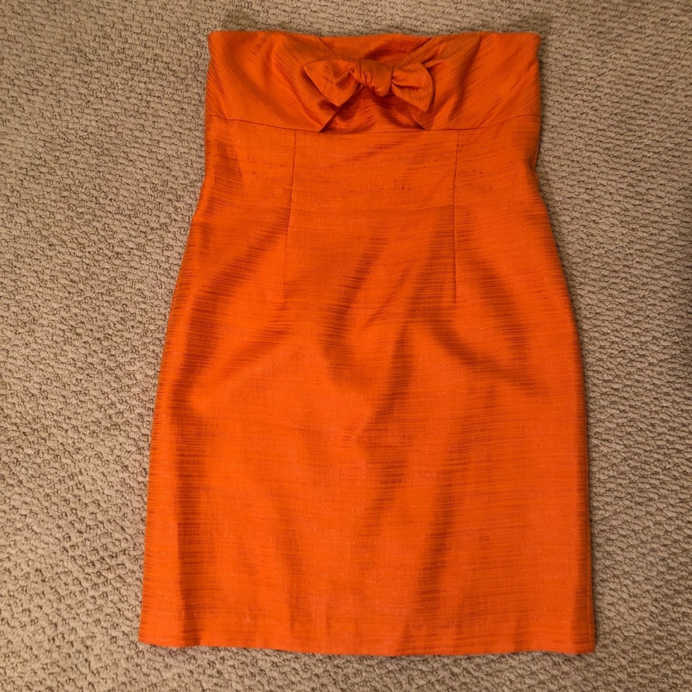 Trina Turk // Strapless Orange Dress